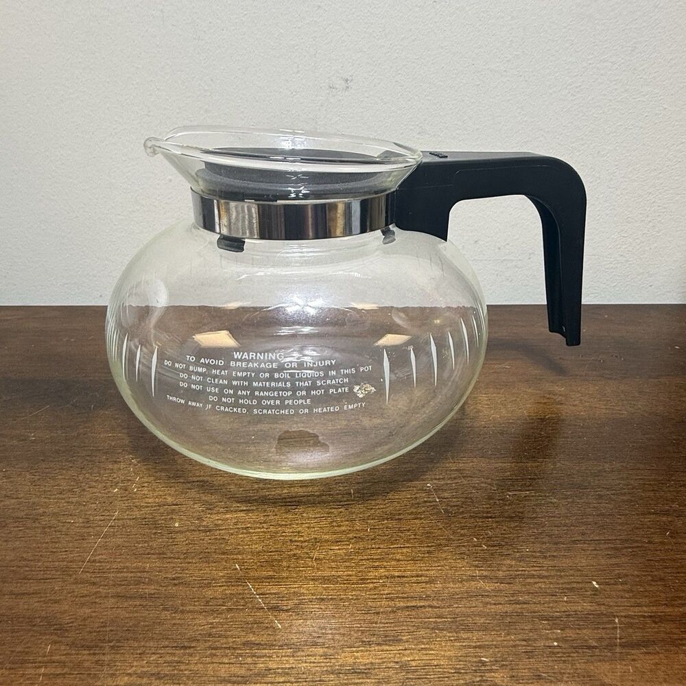 Vintage Bunn Easy Pour Replacement Clear Glass Six Cup Coffee Pot Carafe - Picture 3 of 8